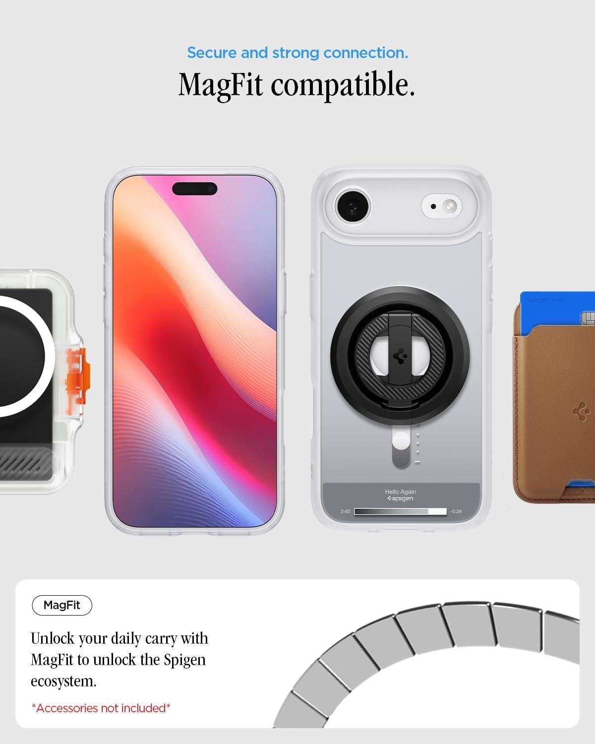 imageSpigen Ultra Hybrid MagFit Direct Digital Printing Case for iPhone 17 Pro Max Custom DesignCompatible with Magsafe Zero One BlackDDP CL Silver