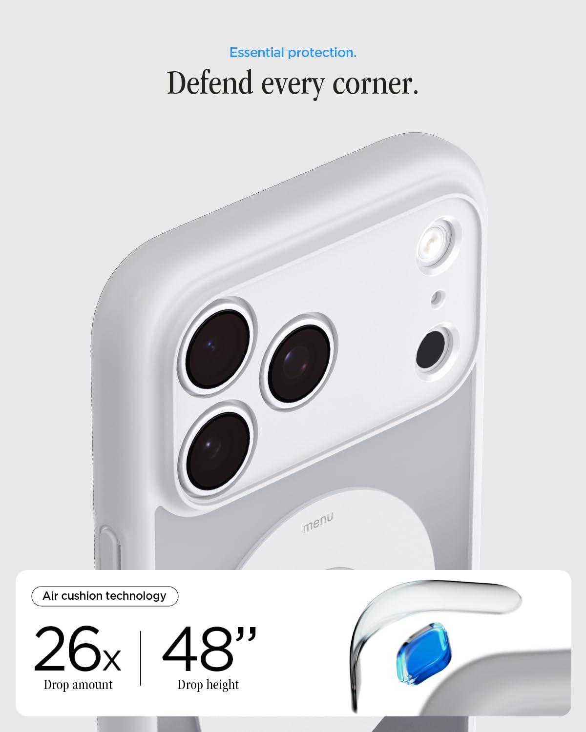 imageSpigen Ultra Hybrid MagFit Direct Digital Printing Case for iPhone 17 Pro Max Custom DesignCompatible with Magsafe Zero One BlackDDP CL Silver