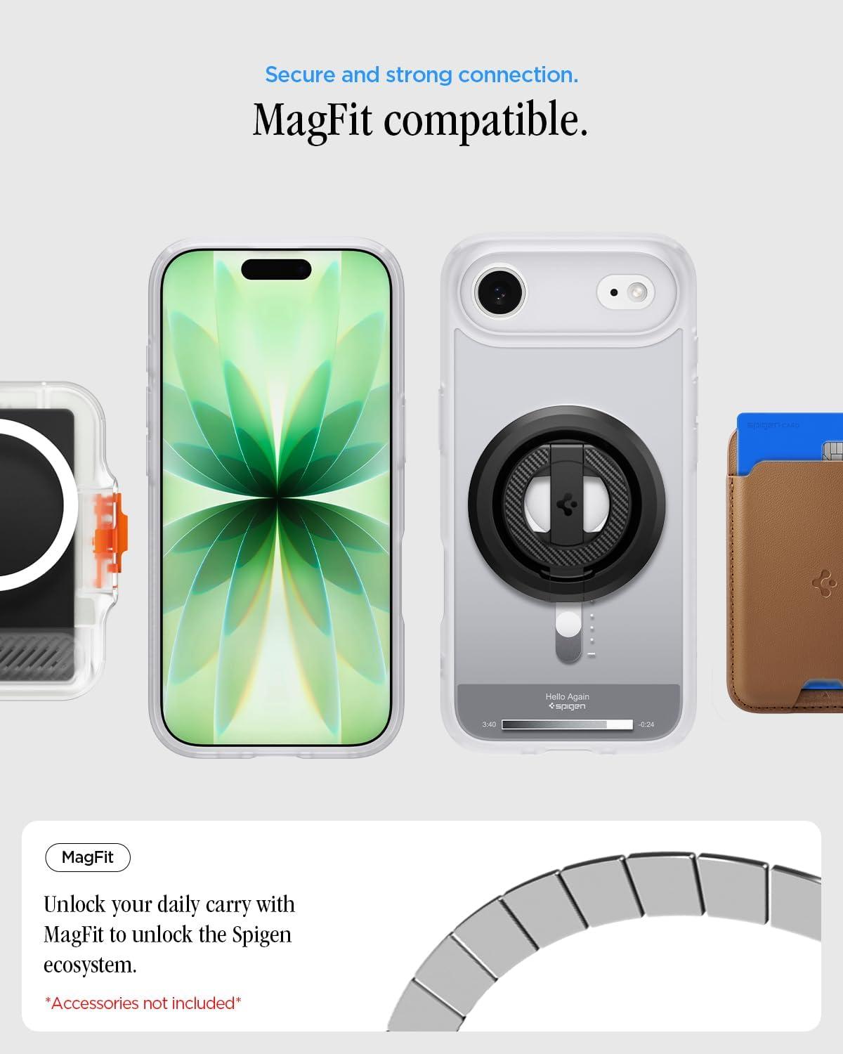 imageSpigen Ultra Hybrid MagFit Direct Digital Printing Case for iPhone 17 Pro Max Custom DesignCompatible with Magsafe Zero One BlackDDP CL Silver