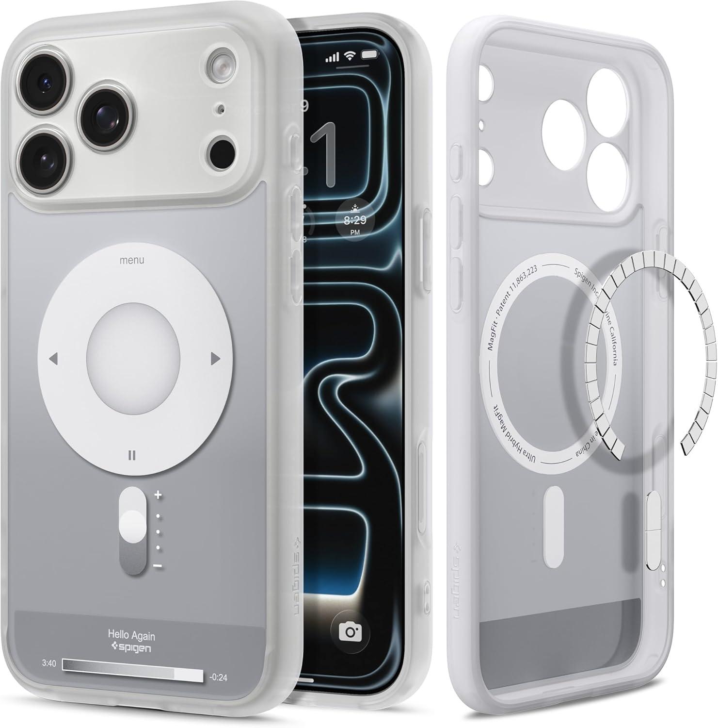 imageSpigen Ultra Hybrid MagFit Direct Digital Printing Case for iPhone 17 Pro Max Custom DesignCompatible with Magsafe Zero One BlackDDP CL Silver