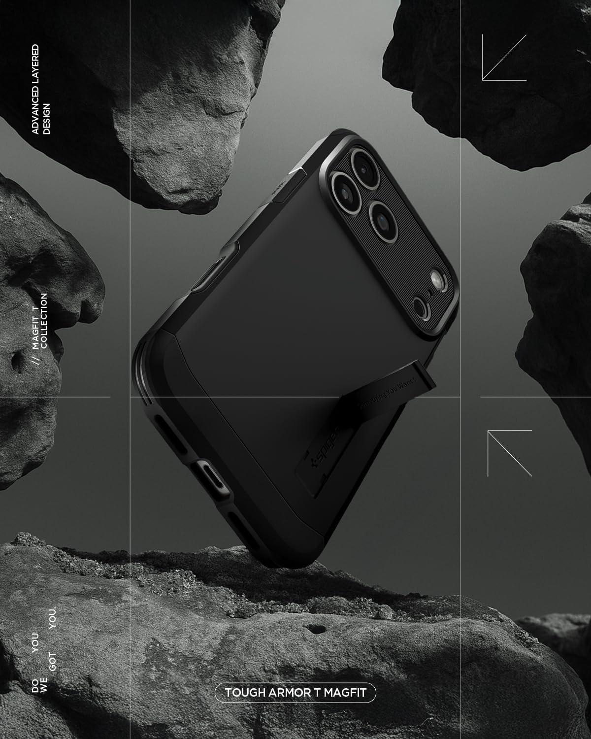 imageSpigen for iPhone 17 Pro Max Case Tough Armor T MagFit Camera Control Button Compatible with Magsafe GunmetalATBlack