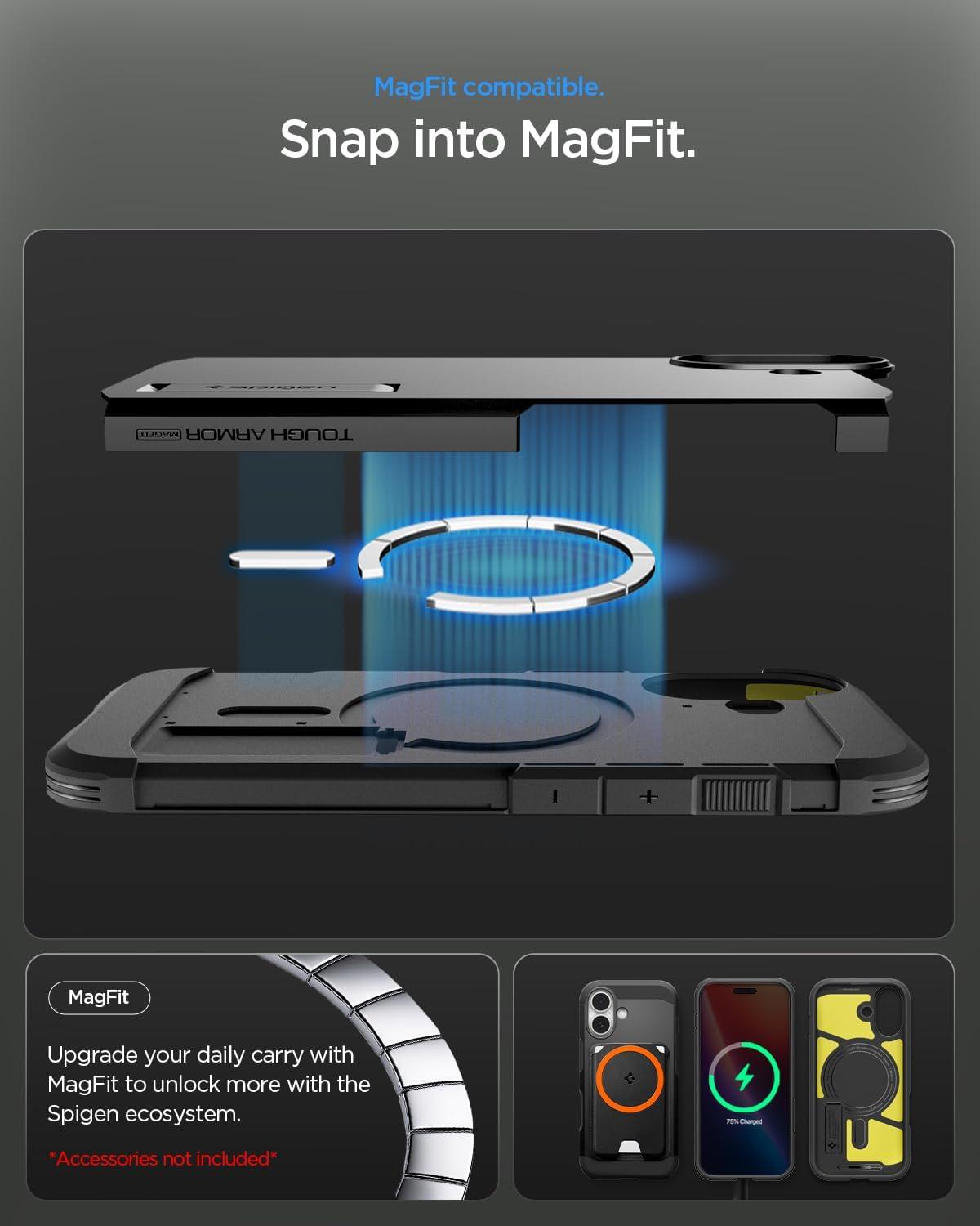 imageSpigen for iPhone 17 Pro Max Case Tough Armor T MagFit Camera Control Button Compatible with Magsafe GunmetalATBlack