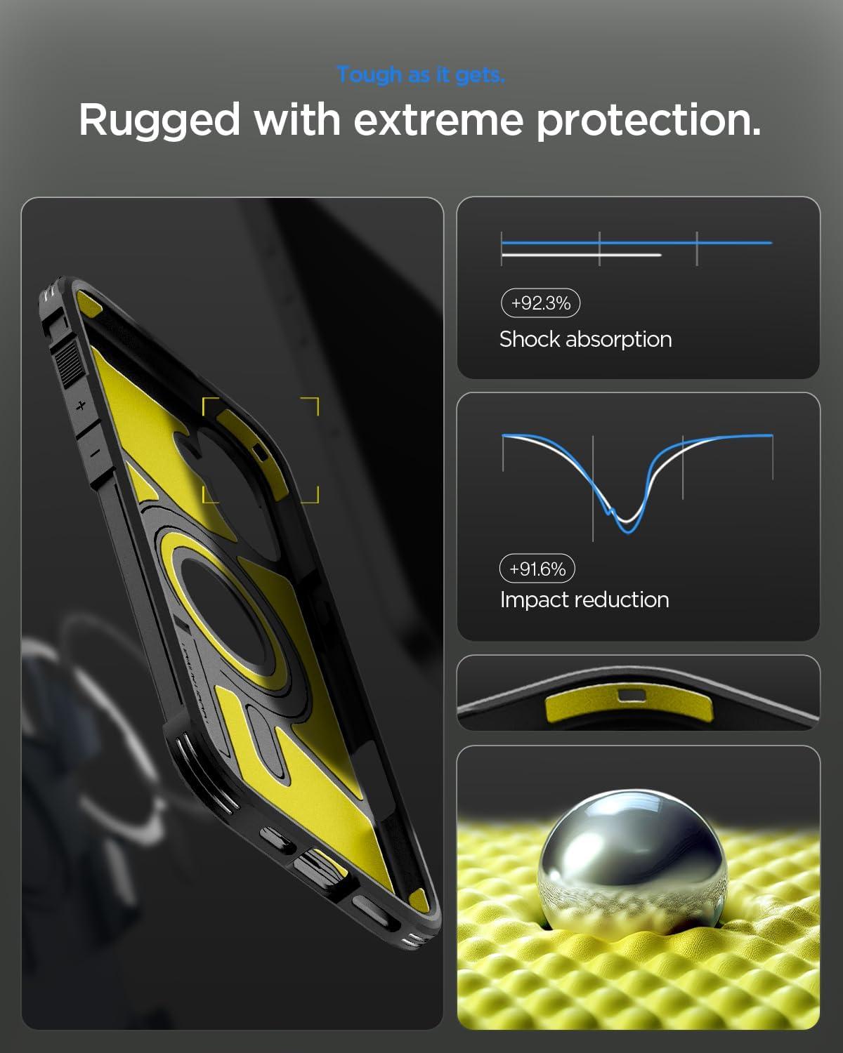 imageSpigen for iPhone 17 Pro Max Case Tough Armor T MagFit Camera Control Button Compatible with Magsafe GunmetalATBlack