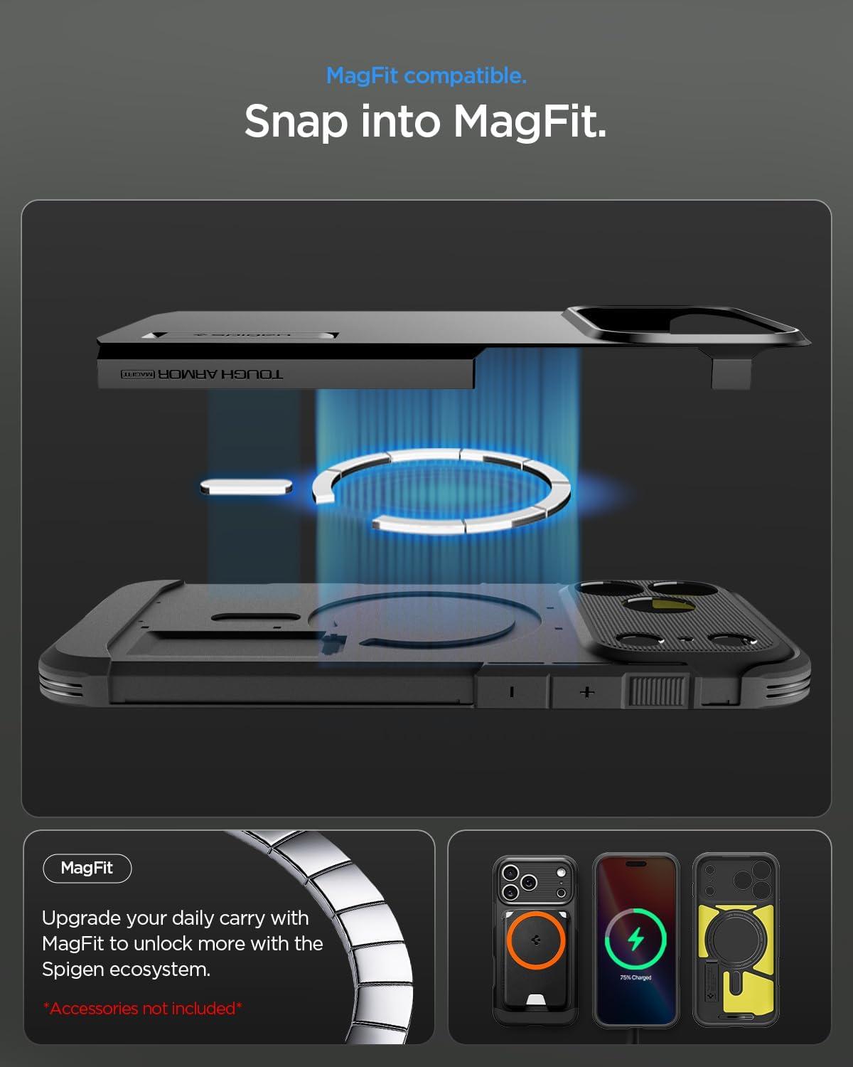 imageSpigen for iPhone 17 Pro Max Case Tough Armor T MagFit Camera Control Button Compatible with Magsafe GunmetalATBlack