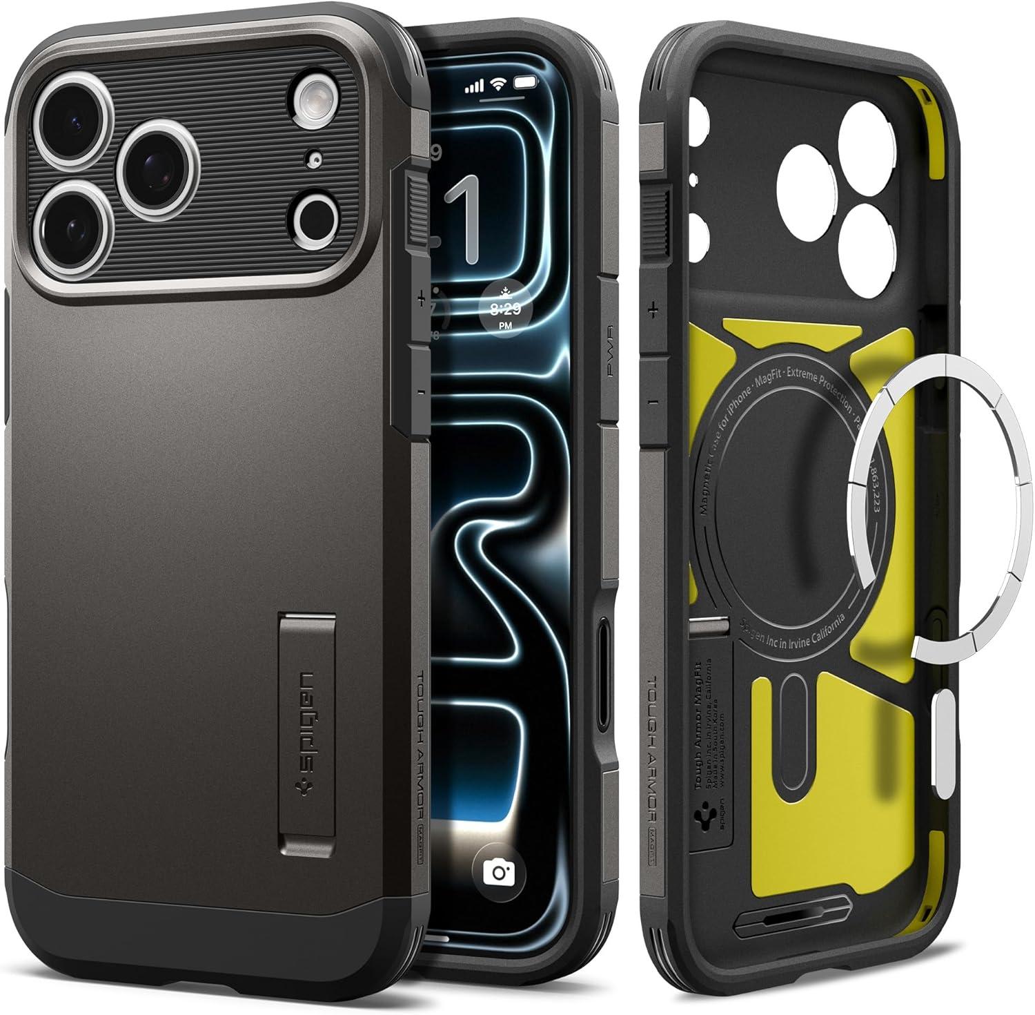 imageSpigen for iPhone 17 Pro Max Case Tough Armor T MagFit Camera Control Button Compatible with Magsafe GunmetalATGunmetal