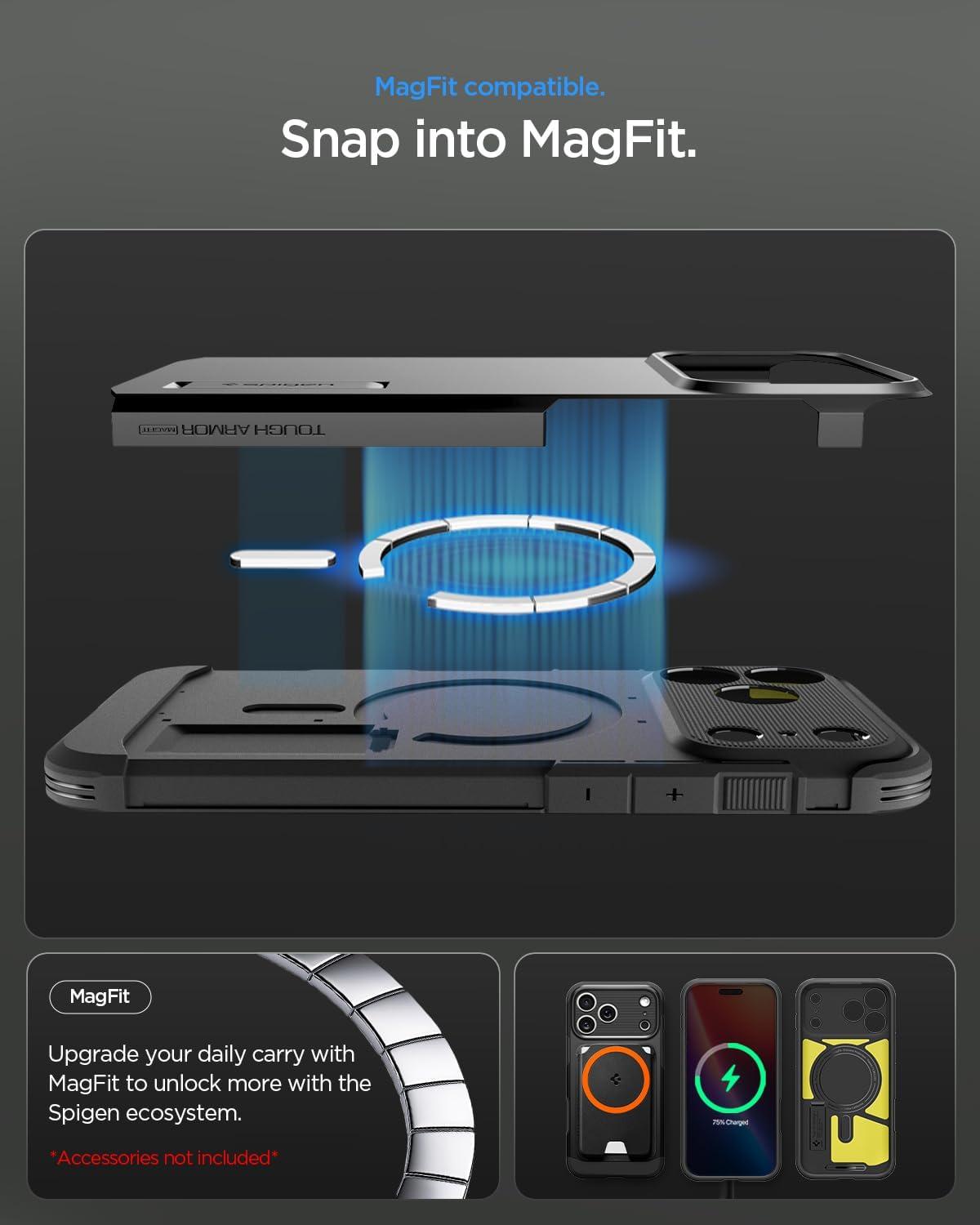imageSpigen for iPhone 17 Pro Max Case Tough Armor T MagFit Camera Control Button Compatible with Magsafe GunmetalATGunmetal