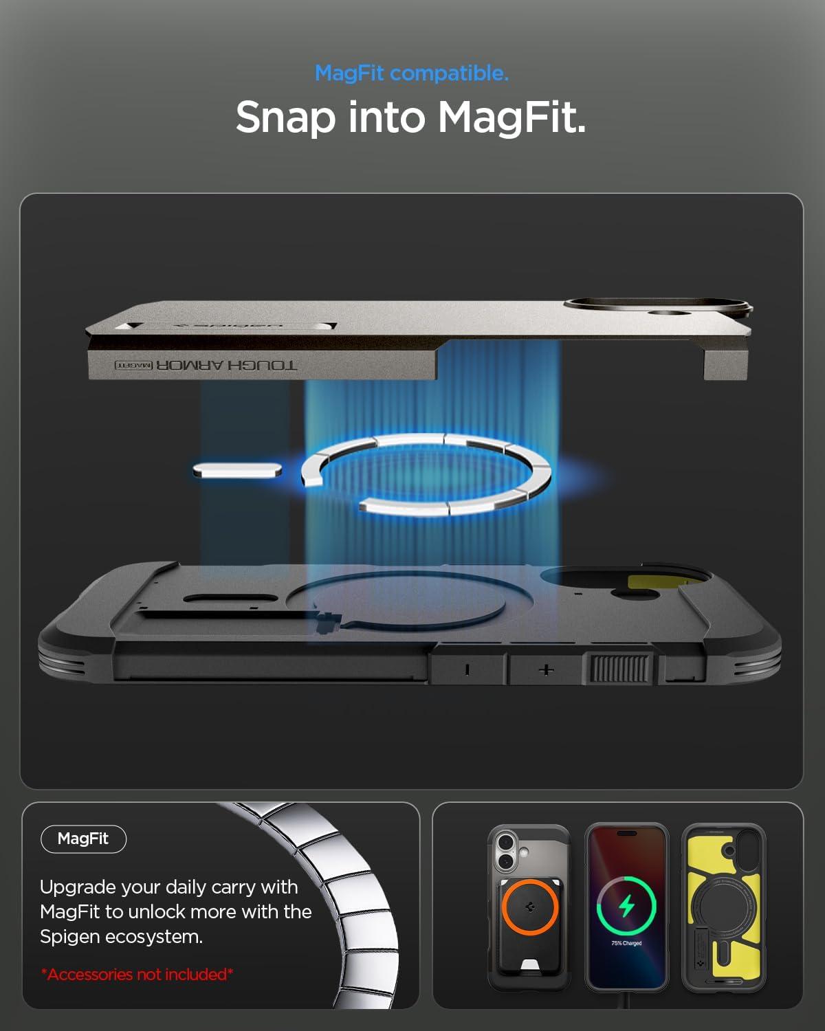 imageSpigen for iPhone 17 Pro Max Case Tough Armor T MagFit Camera Control Button Compatible with Magsafe GunmetalATGunmetal