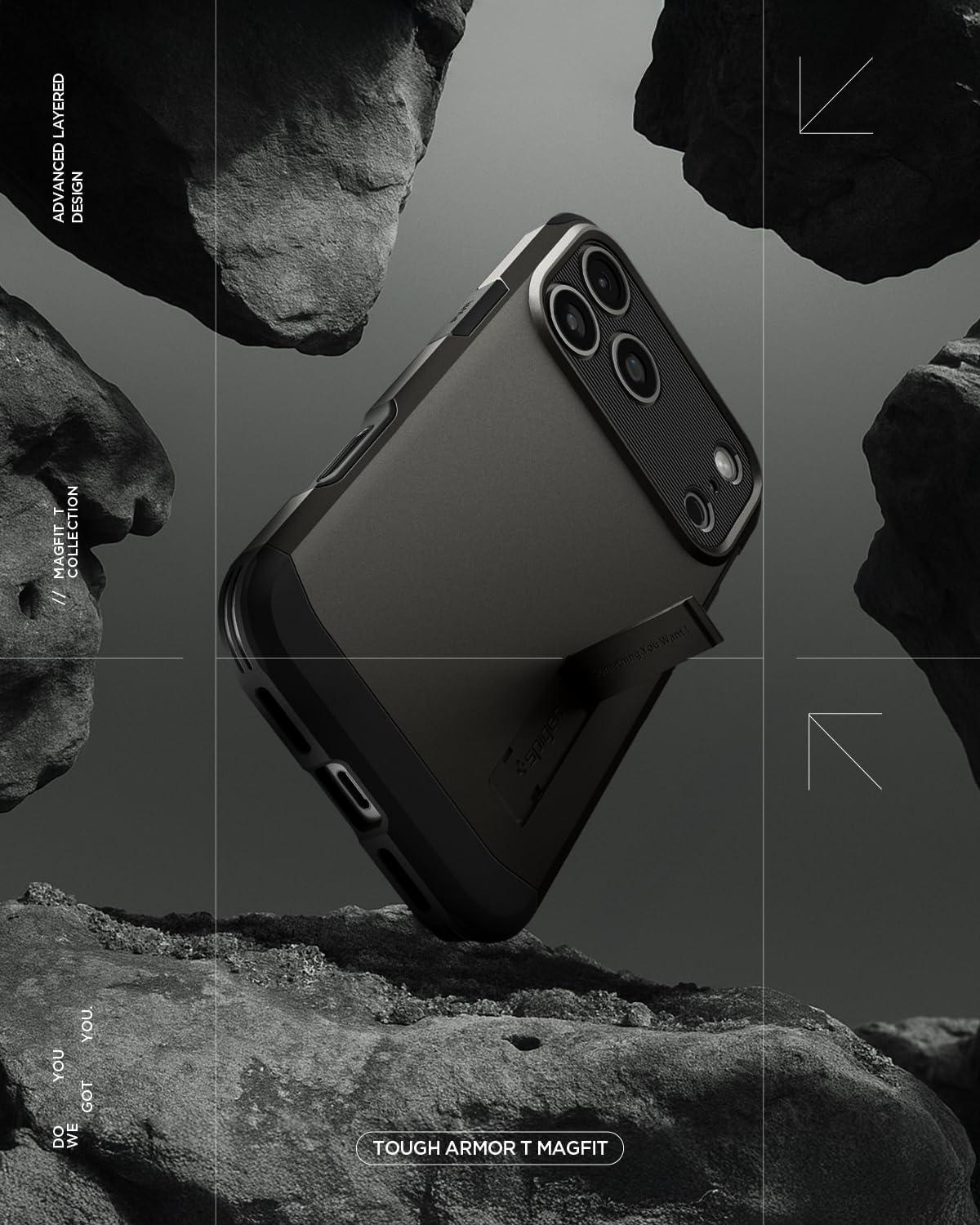 imageSpigen for iPhone 17 Pro Max Case Tough Armor T MagFit Camera Control Button Compatible with Magsafe GunmetalATGunmetal