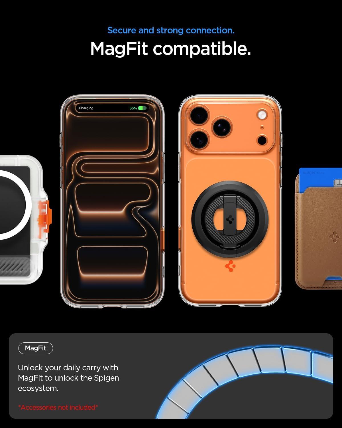 imageSpigen for iPhone 17 Pro Max Case Ultra Hybrid T MagFit Camera Control Button Compatible with Magsafe Glossy OrangeGlossy Orange