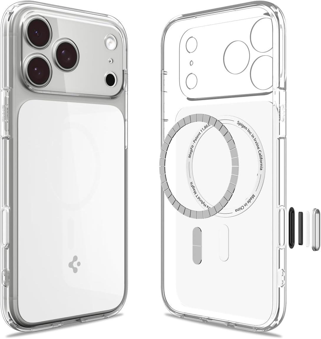 imageSpigen for iPhone 17 Pro Max Case Ultra Hybrid T MagFit Camera Control Button Compatible with Magsafe Glossy OrangeGlossy White