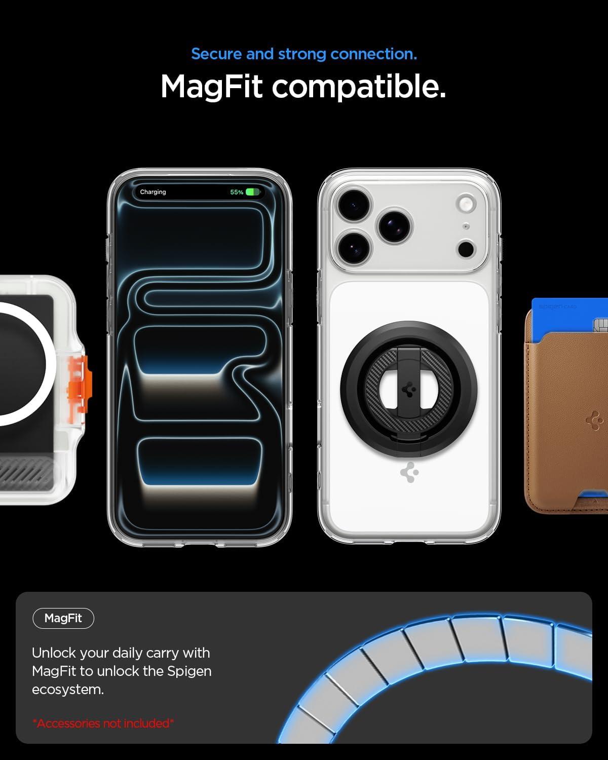 imageSpigen for iPhone 17 Pro Max Case Ultra Hybrid T MagFit Camera Control Button Compatible with Magsafe Glossy OrangeGlossy White