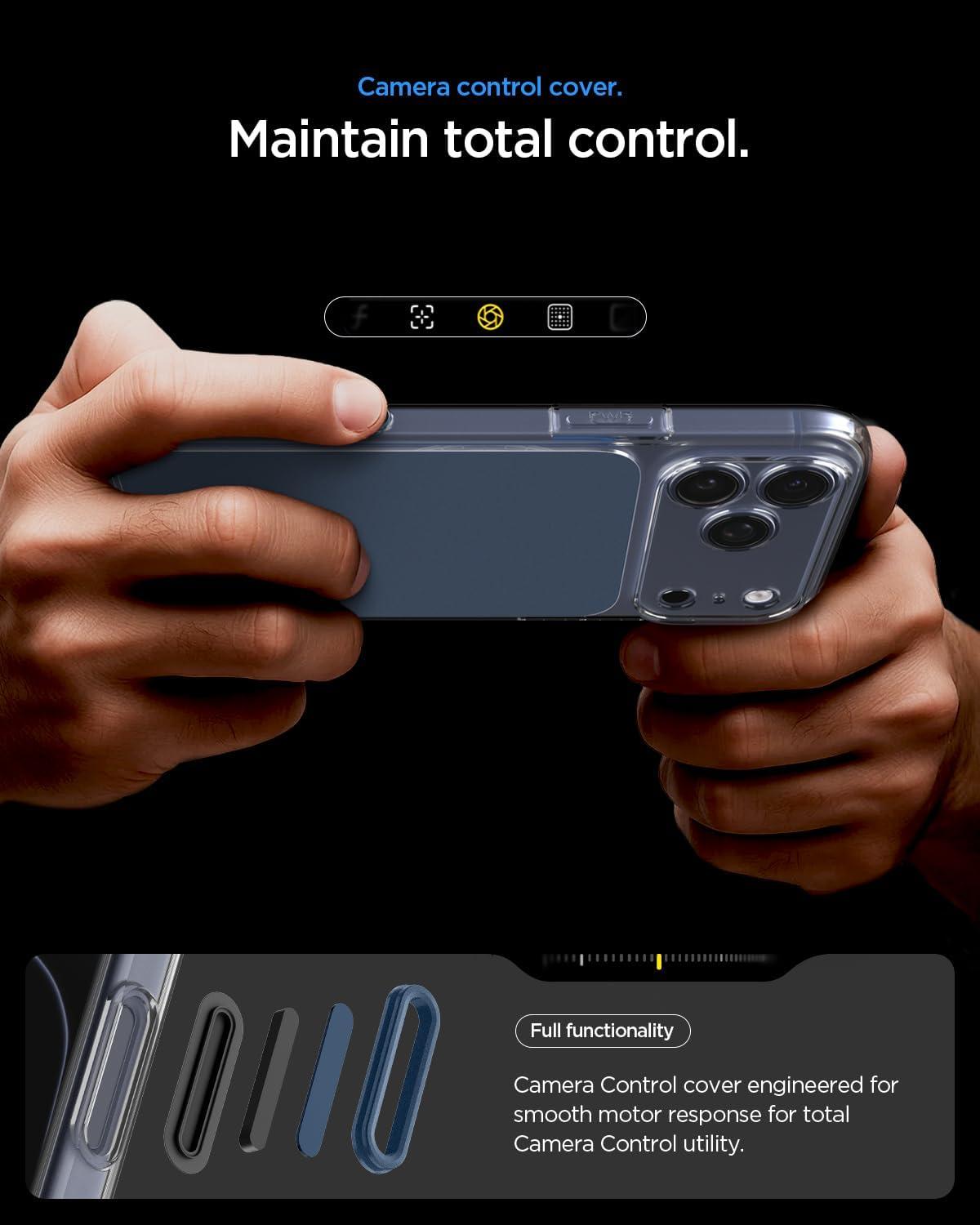 imageSpigen for iPhone 17 Pro Max Case Ultra Hybrid T MagFit Camera Control Button Compatible with Magsafe Glossy OrangeMatte Blue