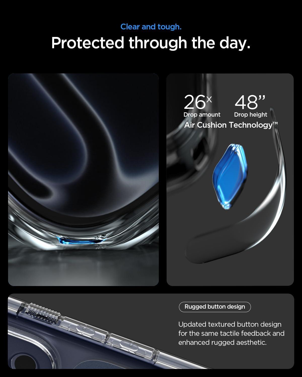 imageSpigen for iPhone 17 Pro Max Case Ultra Hybrid T MagFit Camera Control Button Compatible with Magsafe Glossy OrangeMatte Blue