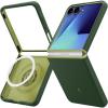 Spigen for Galaxy Z Flip 7 Case, Nano Pop MagFit [Fast Wireless Charging/Magnet for Galaxy] – Blueberry Navy(Avo Green)