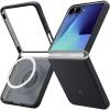Spigen for Galaxy Z Flip 7 Case, Nano Pop MagFit [Fast Wireless Charging/Magnet for Galaxy] – Blueberry Navy(Black Sesame)