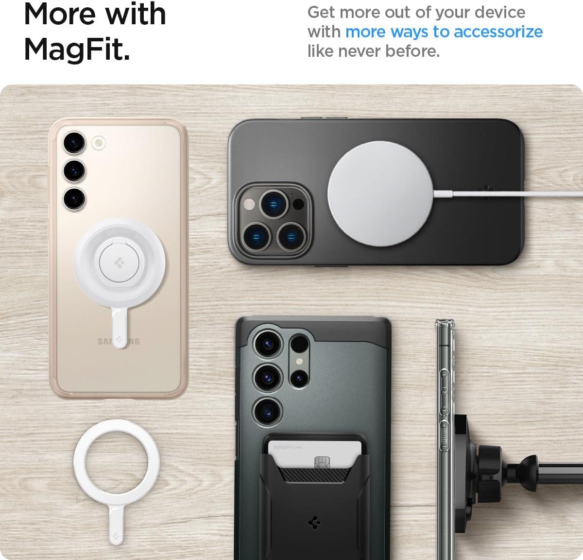 imageSpigen Magnetic Ring Plate for MagSafe Compatibility with iPhone Galaxy Pixel Cases CarbonWhite