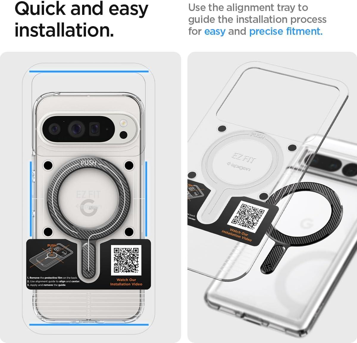 imageSpigen Magnetic Ring Plate for MagSafe Compatibility with iPhone Galaxy Pixel Cases CarbonWhite