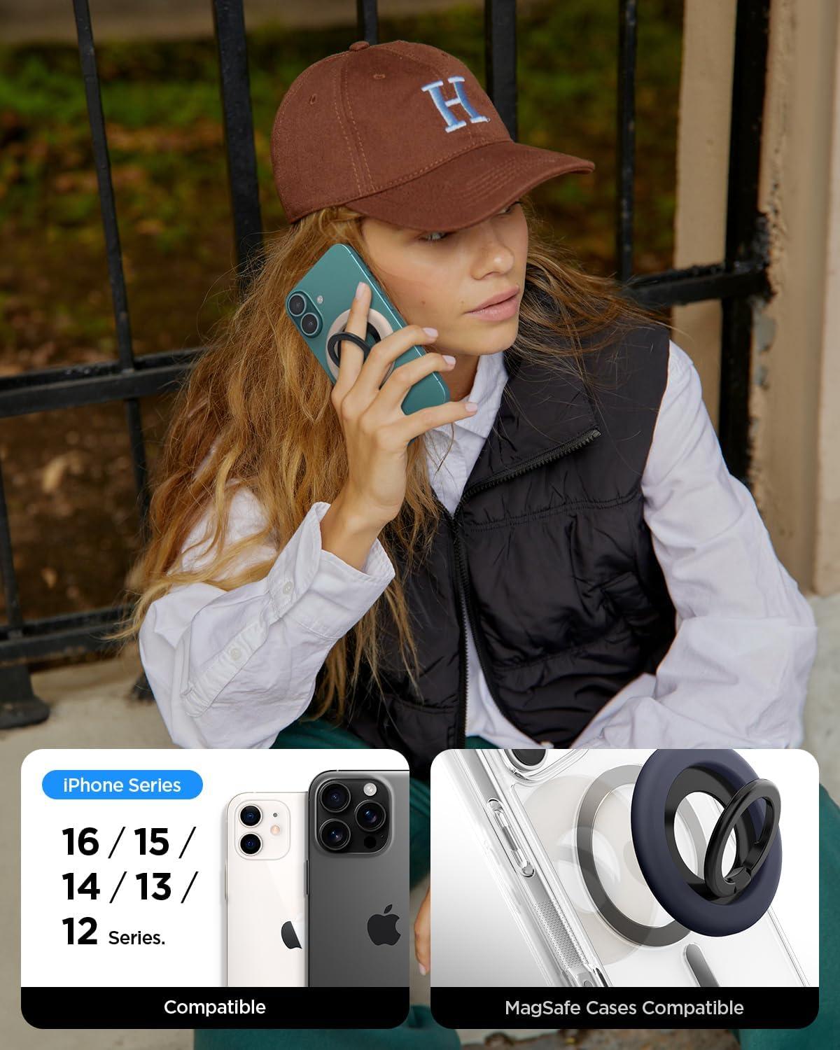 imageSpigen for MagSafe Phone Grip NanoPop Compatible with iPhone 171615141312 AirProPro Max Pixel 10 Series Pixelsnap amp More Magnetic Adjustable Phone Holder Ring Kickstand Coconut BeigeBlueberry Navy