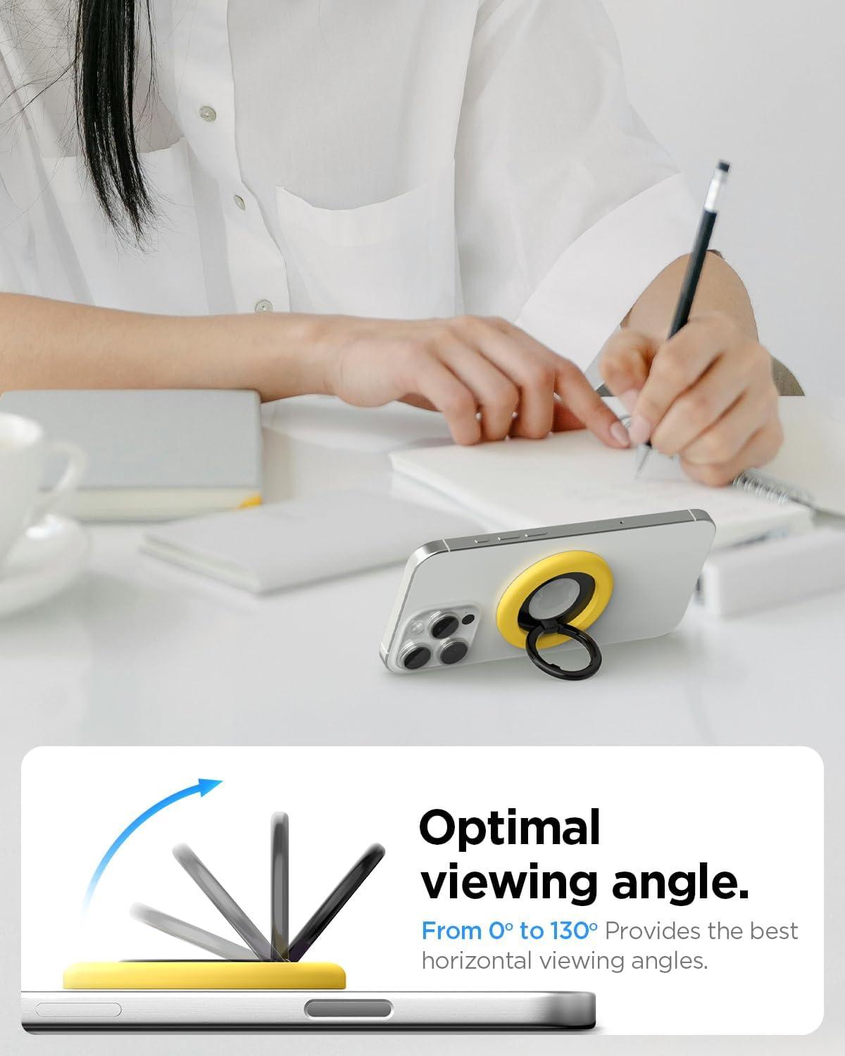 imageSpigen for MagSafe Phone Grip NanoPop Compatible with iPhone 171615141312 AirProPro Max Pixel 10 Series Pixelsnap amp More Magnetic Adjustable Phone Holder Ring Kickstand Coconut BeigeMango Yellow