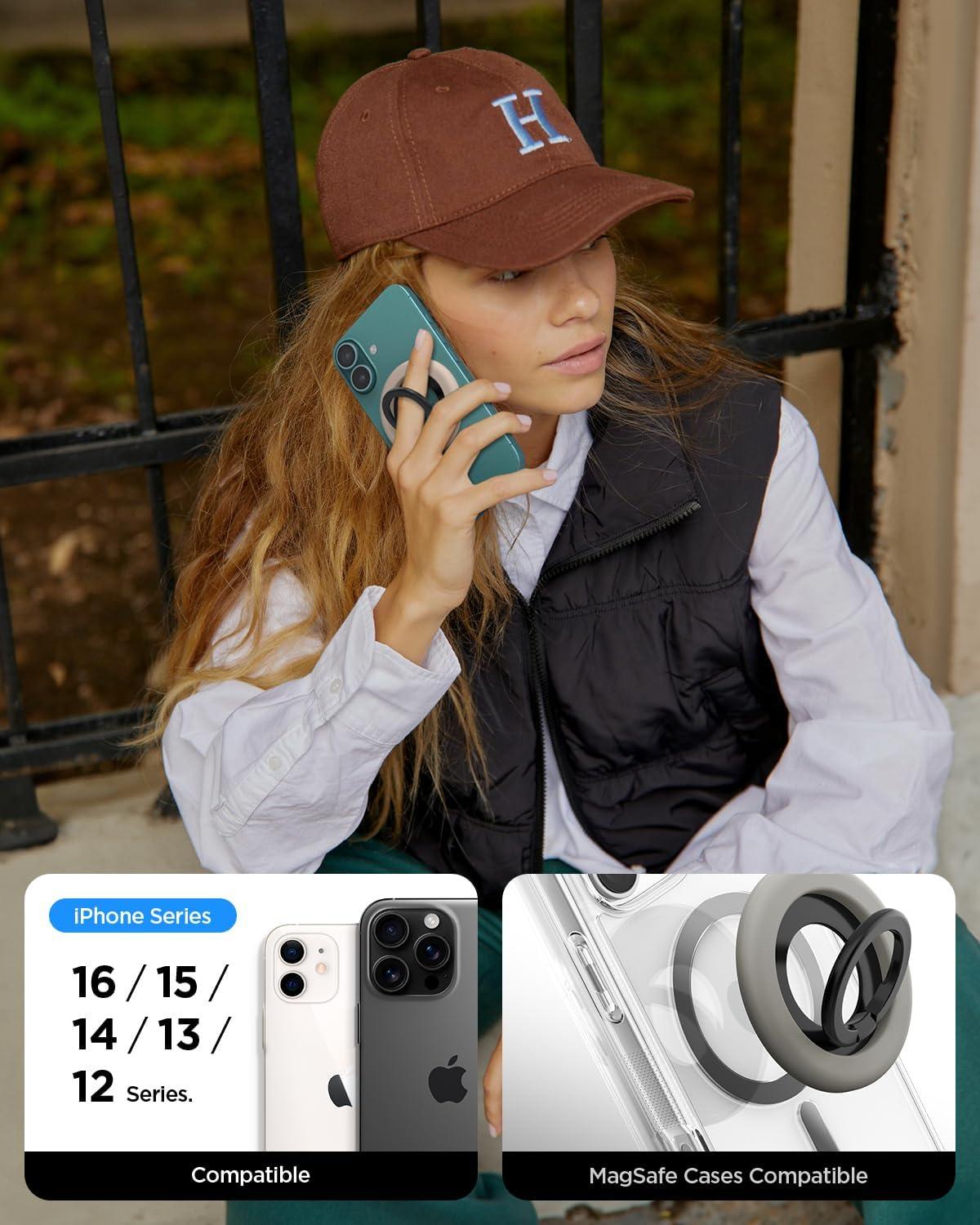 imageSpigen for MagSafe Phone Grip NanoPop Compatible with iPhone 171615141312 AirProPro Max Pixel 10 Series Pixelsnap amp More Magnetic Adjustable Phone Holder Ring Kickstand Coconut BeigeTruffle Gray