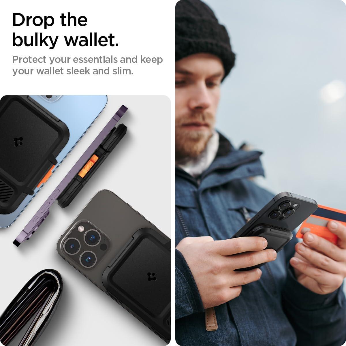 imageSpigen for MagSafe Wallet Heavy Duty Hardshell Magnetic Card Holder Compatible with iPhone 171615141312 Pixel 10 Series MagSafeCases Pixelsnap Holds 5678 CardsBlack LF