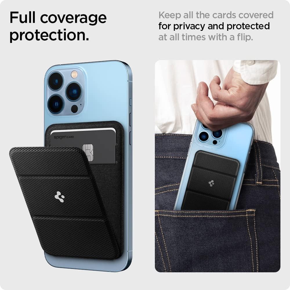 imageSpigen for MagSafe Wallet Holds 2 Cards Smart Fold MagFit Stand Compatible with iPhone 171615141312 Pixel 10 ProPro XLFold MagSafeCases Pixelsnap Kickstand Magnetic Card HolderBlack