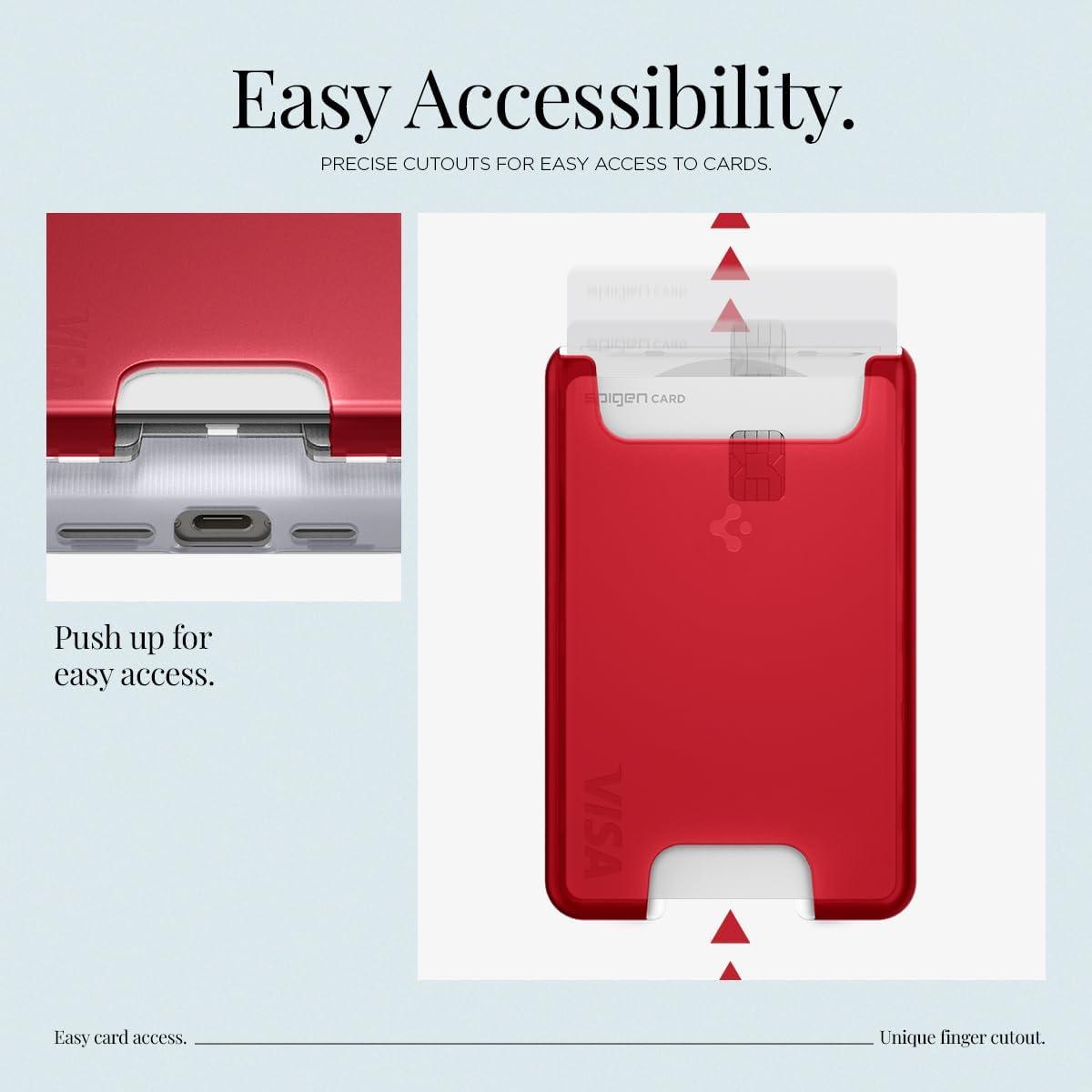 imageSpigen for MagSafe Wallet Holds 3 Cards Compatible with iPhone 171615141312 Pixel 10 Series MagSafeCase Pixelsnap and Plaud Note Transparent Card Holder Classic C1 GraphiteClassic C1 Ruby