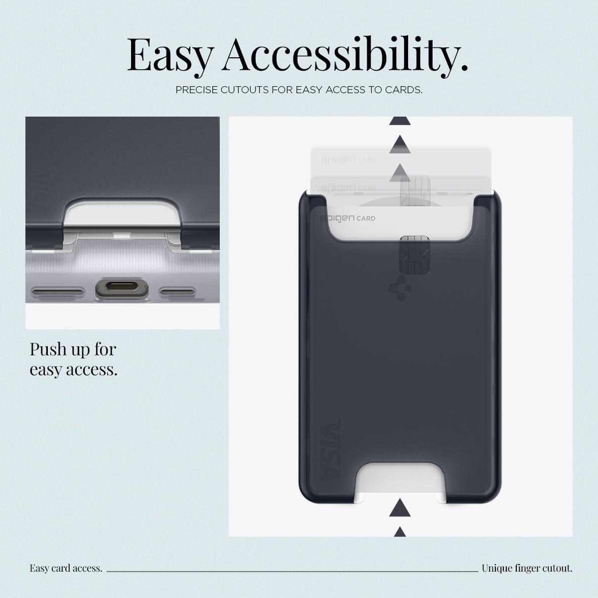 imageSpigen for MagSafe Wallet Holds 3 Cards Compatible with iPhone 171615141312 Pixel 10 Series MagSafeCase Pixelsnap and Plaud Note Transparent Card Holder Classic C1 GraphiteClassic C1 Graphite