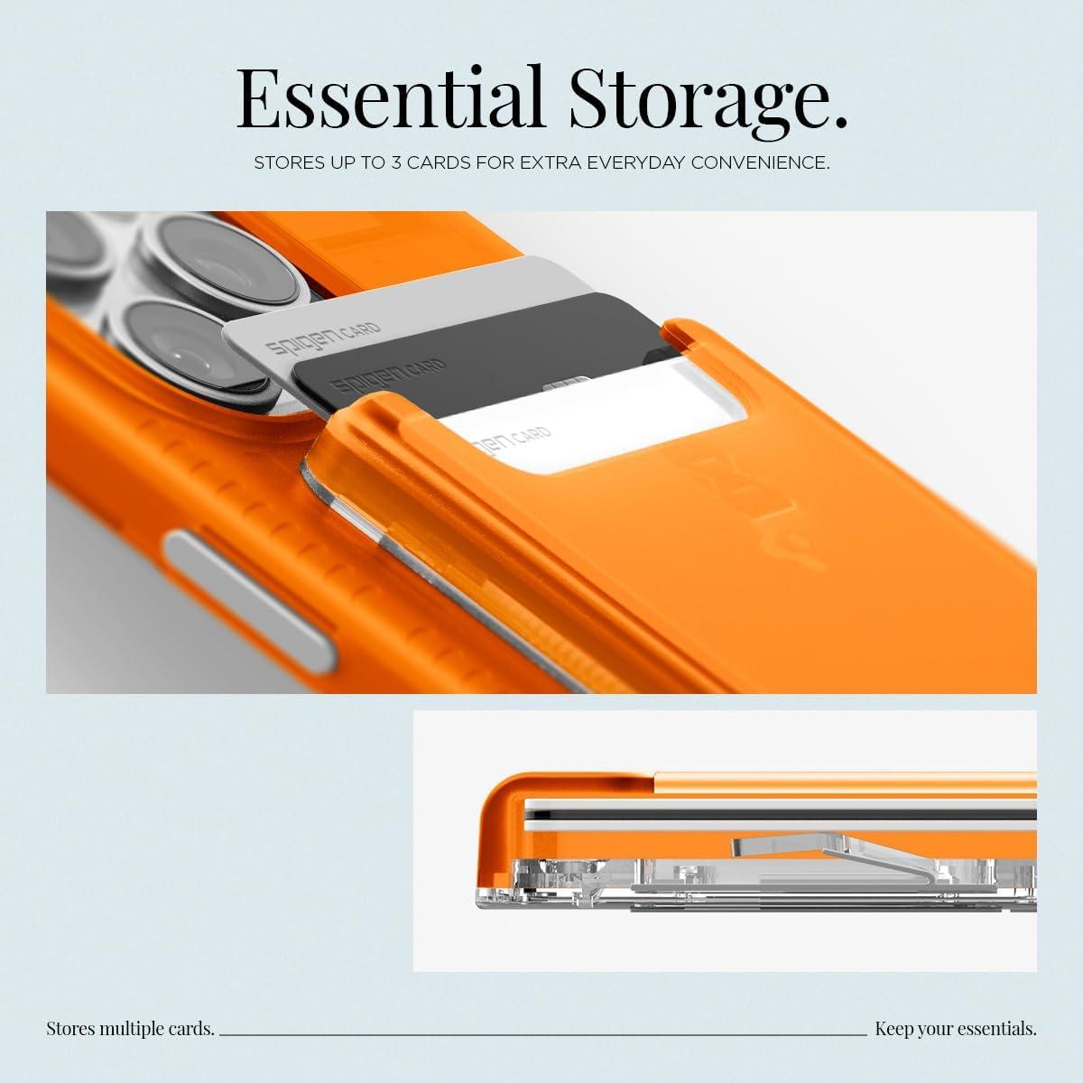 imageSpigen for MagSafe Wallet Holds 3 Cards Compatible with iPhone 171615141312 Pixel 10 Series MagSafeCase Pixelsnap and Plaud Note Transparent Card Holder Classic C1 GraphiteClassic C1 Tangerine