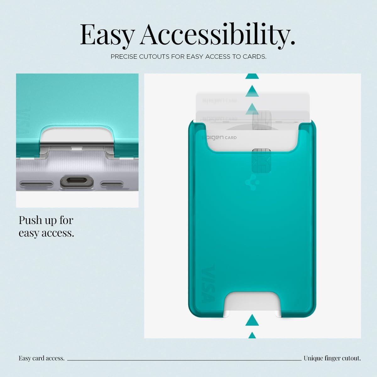 imageSpigen for MagSafe Wallet Holds 3 Cards Compatible with iPhone 171615141312 Pixel 10 Series MagSafeCase Pixelsnap and Plaud Note Transparent Card Holder Classic C1 GraphiteClassic C1 Bondi Blue