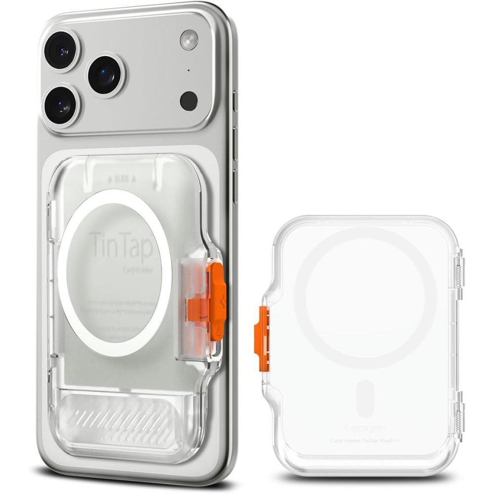 imageSpigen for MagSafe Wallet Heavy Duty Hardshell Magnetic Card Holder Compatible with iPhone 171615141312 Pixel 10 Series MagSafeCases Pixelsnap Holds 5678 CardsFrost Clear TT