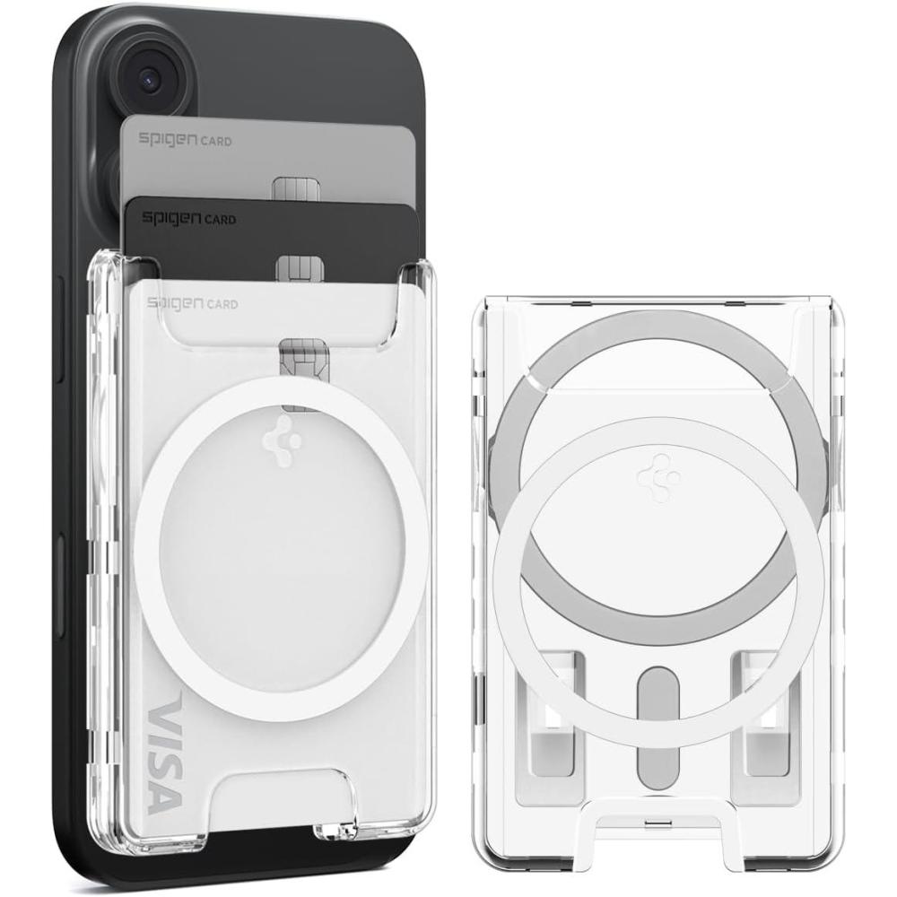 imageSpigen for MagSafe Wallet Holds 3 Cards Compatible with iPhone 171615141312 Pixel 10 Series MagSafeCase Pixelsnap and Plaud Note Transparent Card Holder  Classic C1 GraphiteCrystal Clear Ring