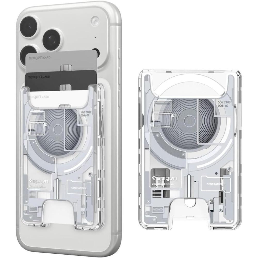 imageSpigen for MagSafe Wallet Holds 3 Cards Compatible with iPhone 171615141312 Pixel 10 Series MagSafeCase Pixelsnap and Plaud Note Transparent Card Holder  Classic C1 GraphiteZero One White Ver 2