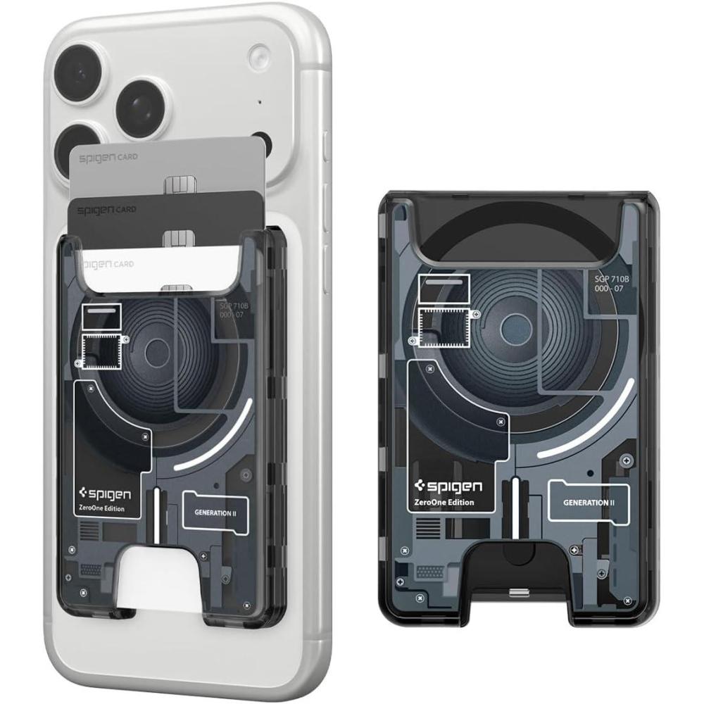 imageSpigen for MagSafe Wallet Holds 3 Cards Compatible with iPhone 171615141312 Pixel 10 Series MagSafeCase Pixelsnap and Plaud Note Transparent Card Holder  Classic C1 GraphiteZero One Black Ver 2