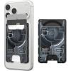 Spigen for MagSafe Wallet, Holds 3 Cards, Compatible with iPhone 17/16/15/14/13/12, Pixel 10 Series, MagSafe-Case, Pixelsnap, and Plaud Note, Transparent Card Holder – Classic C1 Graphite(Zero One Black Ver 2)