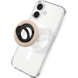 Spigen for MagSafe Phone Grip, NanoPop Compatible with iPhone 17/16/15/14/13/12 Air/Pro/Pro Max, Pixel 10 Series, Pixelsnap & More Magnetic Adjustable Phone Holder Ring Kickstand – Coconut Beige(Coconut Beige)
