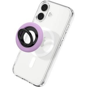 Spigen for MagSafe Phone Grip, NanoPop Compatible with iPhone 17/16/15/14/13/12 Air/Pro/Pro Max, Pixel 10 Series, Pixelsnap & More Magnetic Adjustable Phone Holder Ring Kickstand – Coconut Beige(Grape Purple)