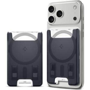 Spigen for MagSafe Wallet, Holds 3 Cards, Compatible with iPhone 17/16/15/14/13/12, Pixel 10 Series, MagSafe-Case, Pixelsnap, and Plaud Note, Transparent Card Holder – Classic C1 Graphite(Classic C1 Graphite)