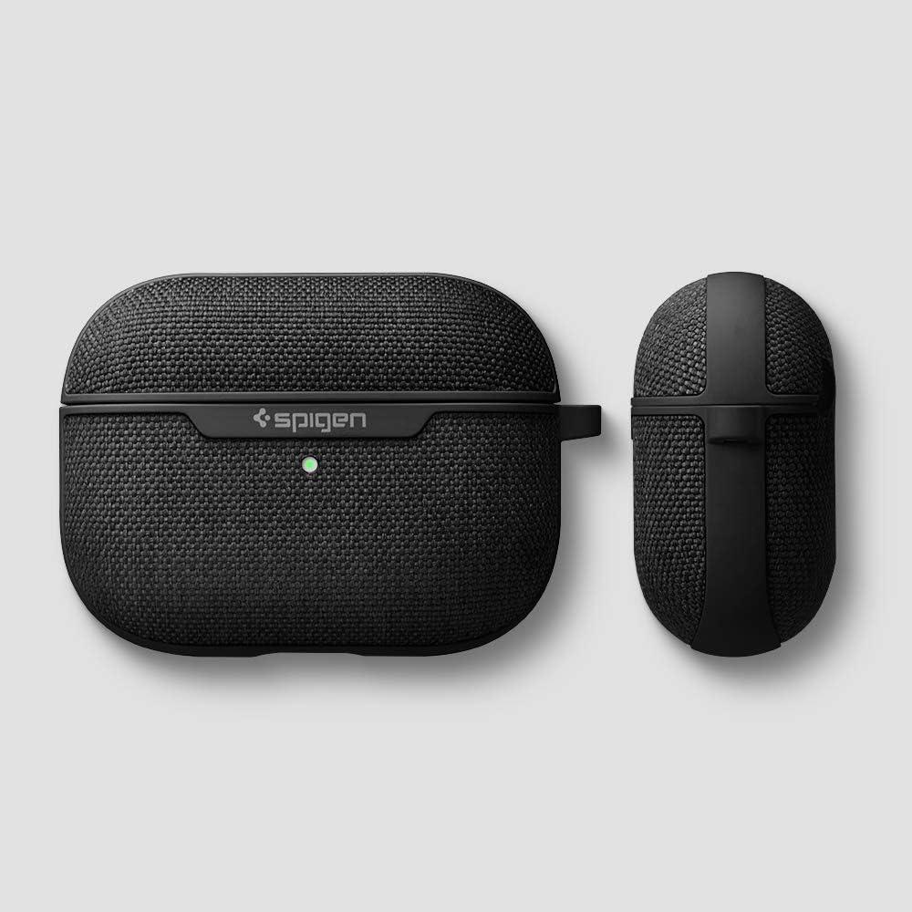 imageSpigen Urban Fit Designed for AirPods Pro Case 2019 Premium Fabric Cover with Carabiner BlackBlack
