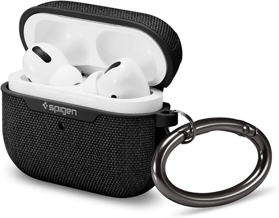 imageSpigen Urban Fit Designed for AirPods Pro Case 2019 Premium Fabric Cover with Carabiner BlackBlack