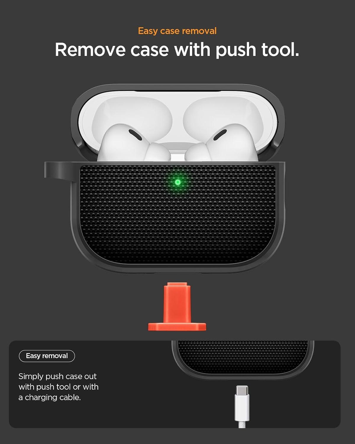 imageSpigen for AirPods Pro 3 Case Classic Fit Compatible with AirPods Pro 3rd Generation Case 2025 Premium Fabric Cover with Carabiner BlackBlack