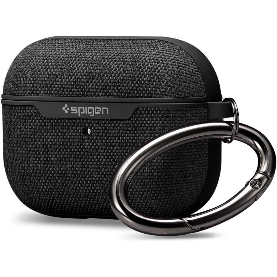 imageSpigen Urban Fit Designed for AirPods Pro Case 2019 Premium Fabric Cover with Carabiner  BlackBlack