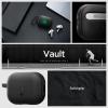 Caseology by Spigen Vault Designed for Airpods Pro 2nd Generation Case (2022/2023/2024) Drop Protection Cover with Carabiner – Matte Black(Matte Black)