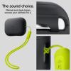 Spigen Silicone Fit Designed for AirPods Pro 2nd Generation Case 2022/2023 (USB-C/Lightening Cable) Lanyard Included – Black/Phantom Green(Black Case & Phantom Green Strap)