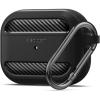 Spigen Rugged Armor Designed for AirPods Pro Case (2019) Drop Protection Cover with Carabiner – Matte Black(Matte Black)