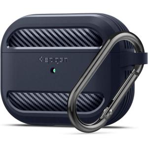 Spigen Rugged Armor Designed for AirPods Pro Case (2019) Drop Protection Cover with Carabiner – Matte Black(Charcoal)