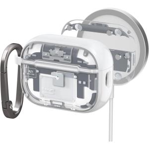 Spigen Ultra Hybrid (Mag Fit) Designed for AirPods Pro 2nd Generation Case 2022/2023 (USB-C/Lightning Cable) MagSafe Compatible Magnets Embedded – Zero One(Zero One White)