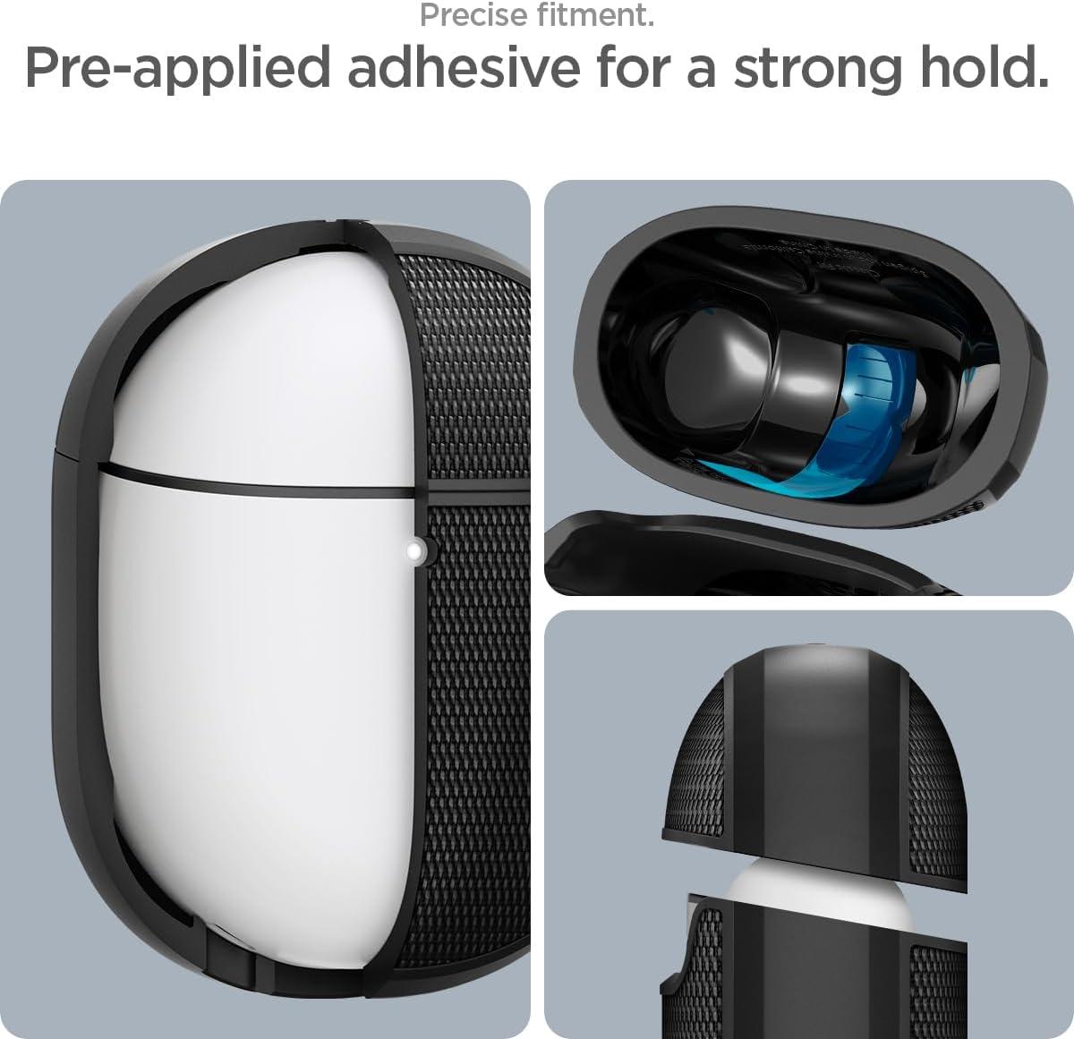 imageSpigen Classic Fit Designed for Google Pixel Buds Pro 2 2024 and Pro 1 2022 Case Cover with Keychain BlackMatte Black
