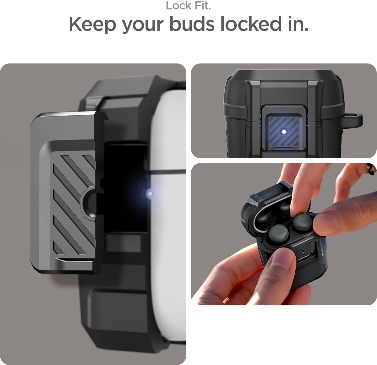 imageSpigen Liquid Air Pixel 9 Pro XL 2024 Case and Lock Fit Pixel Buds Pro 2 2024 Case Bundle Matte Black