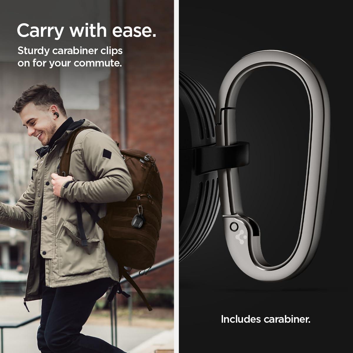 imageSpigen Rugged Armor Designed for Bose Ultra Open Earbuds 2024 Protective Case with Carabiner Matte BlackMatte Black